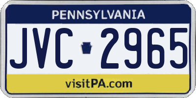 PA license plate JVC2965