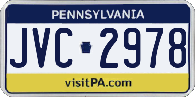 PA license plate JVC2978