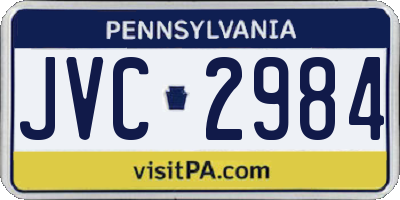 PA license plate JVC2984