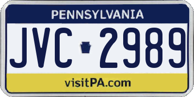 PA license plate JVC2989