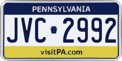 PA license plate JVC2992