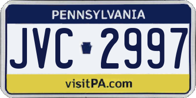 PA license plate JVC2997