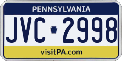 PA license plate JVC2998