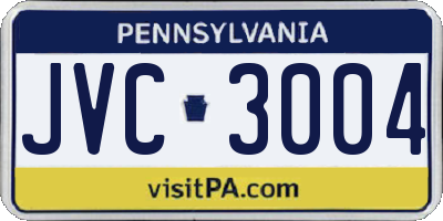 PA license plate JVC3004