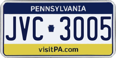 PA license plate JVC3005