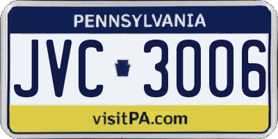 PA license plate JVC3006