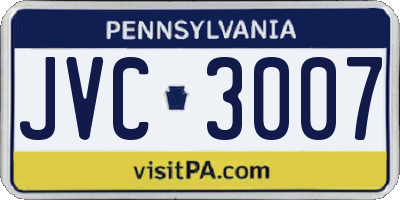 PA license plate JVC3007