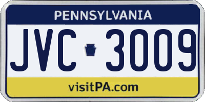 PA license plate JVC3009