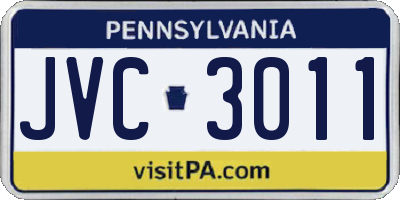 PA license plate JVC3011