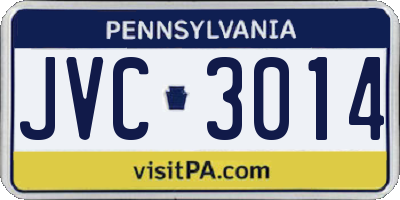 PA license plate JVC3014