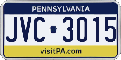 PA license plate JVC3015