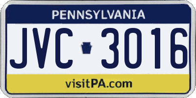 PA license plate JVC3016