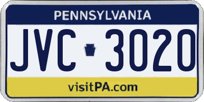 PA license plate JVC3020