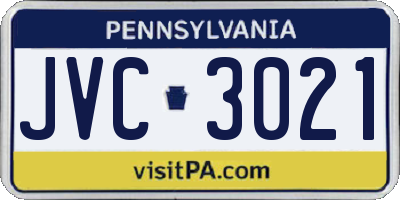 PA license plate JVC3021