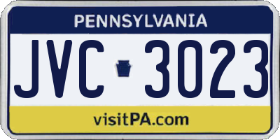 PA license plate JVC3023