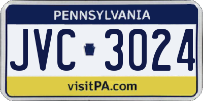 PA license plate JVC3024