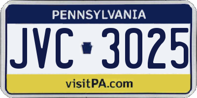 PA license plate JVC3025