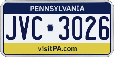 PA license plate JVC3026