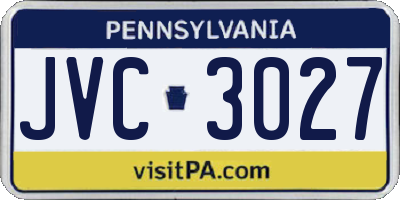 PA license plate JVC3027