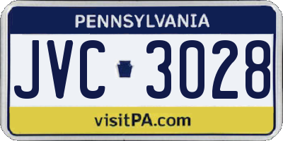 PA license plate JVC3028