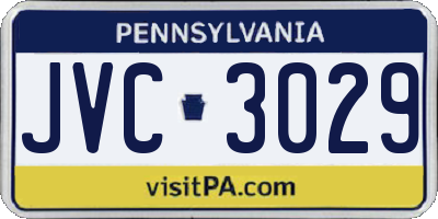 PA license plate JVC3029