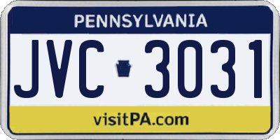PA license plate JVC3031