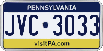 PA license plate JVC3033