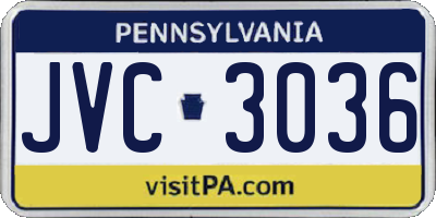 PA license plate JVC3036