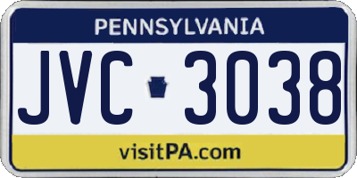 PA license plate JVC3038