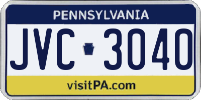 PA license plate JVC3040