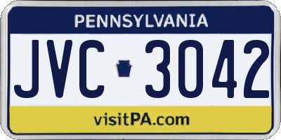 PA license plate JVC3042