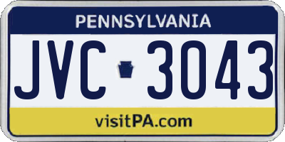 PA license plate JVC3043