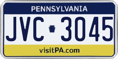 PA license plate JVC3045