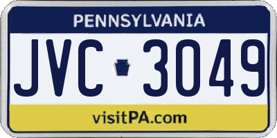 PA license plate JVC3049