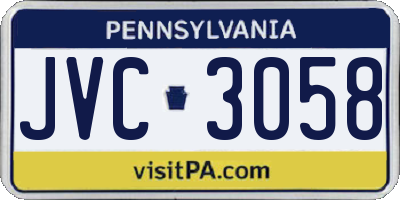 PA license plate JVC3058