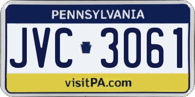 PA license plate JVC3061