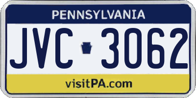 PA license plate JVC3062