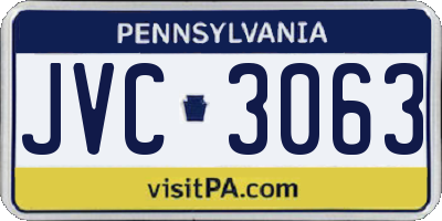 PA license plate JVC3063