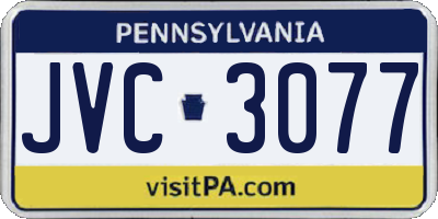 PA license plate JVC3077