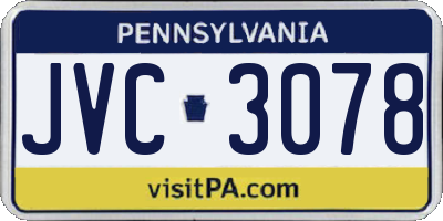PA license plate JVC3078