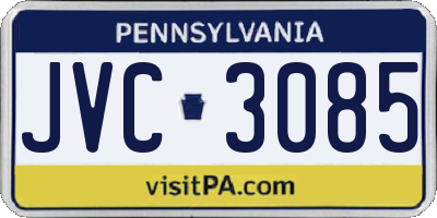PA license plate JVC3085