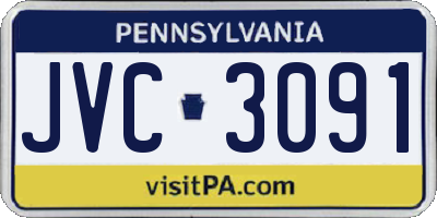PA license plate JVC3091