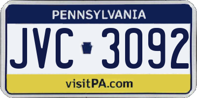 PA license plate JVC3092