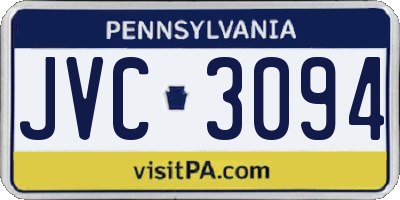 PA license plate JVC3094
