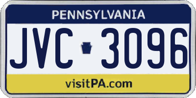 PA license plate JVC3096
