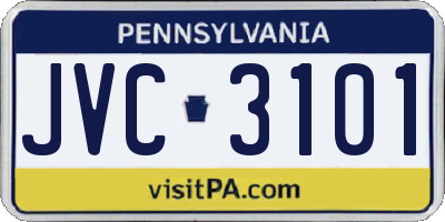 PA license plate JVC3101