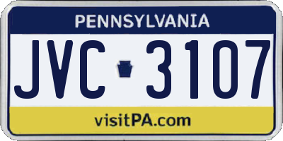 PA license plate JVC3107