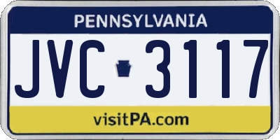 PA license plate JVC3117