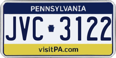 PA license plate JVC3122