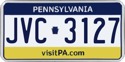 PA license plate JVC3127
